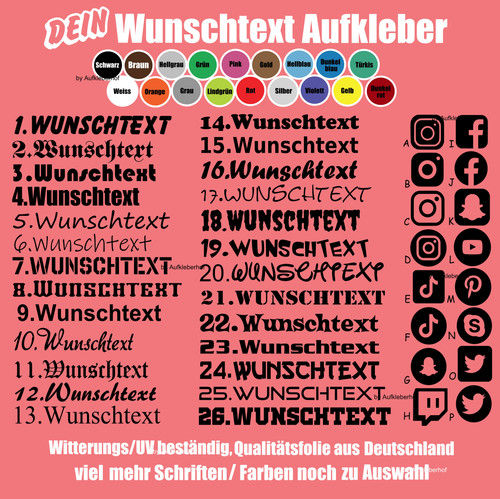 20cm aufkleber nach wunsch - nach,