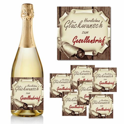 Aufkleber sektflasche - aufkleber,
