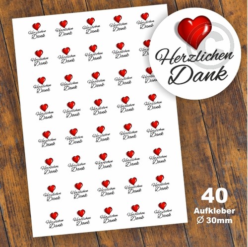 Aufkleber herzlichen dank - aufkleber, dank"
