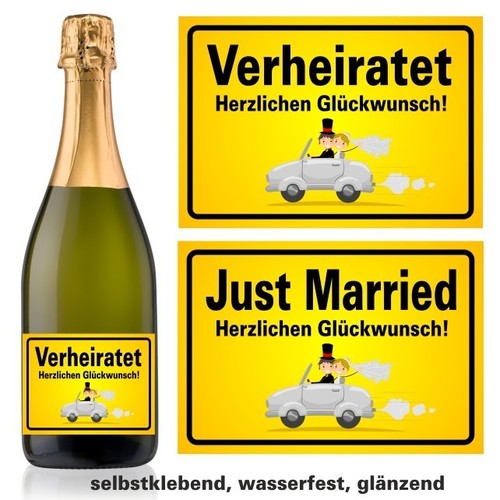 Aufkleber sektflasche hochzeit - aufkleber,