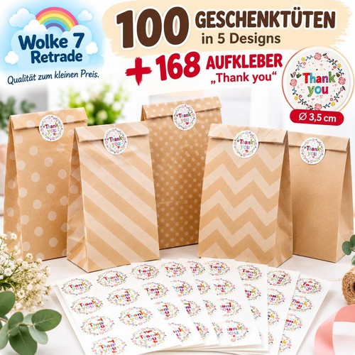 100 geschenktüten kraftpapier - 100,