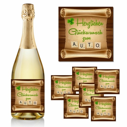 Aufkleber sektflasche - aufkleber,