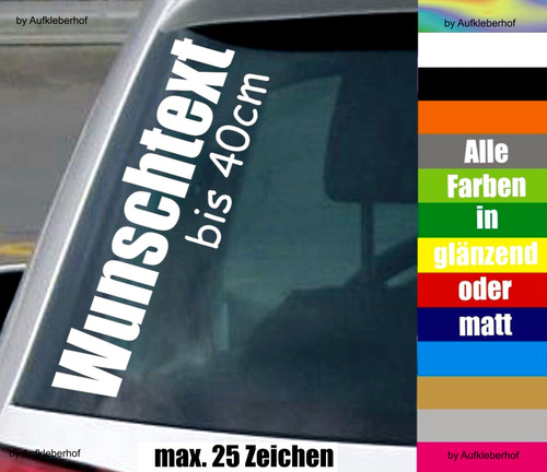 40cm wunschtext aufkleber auto - 40cm,