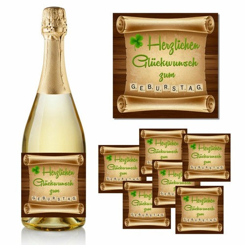 Aufkleber sektflasche - aufkleber,