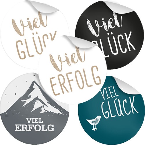 24x sticker viel glück - sticker,