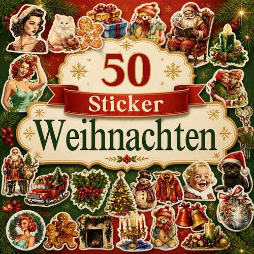 Aufkleber weihnachten retro - aufkleber,