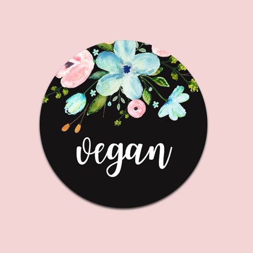 Sticker vegan - 25, "vegan"