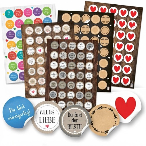 Geschenkaufkleber set 175 herz - geschenkaufkleber,