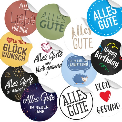 24x sticker geburtstag alles - sticker,