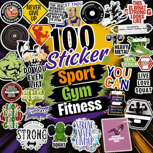 100 aufkleber sport - aufkleber, gym