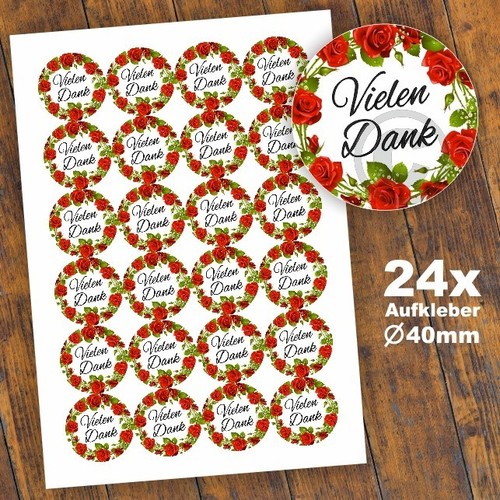 Aufkleber vielen dank - 24,