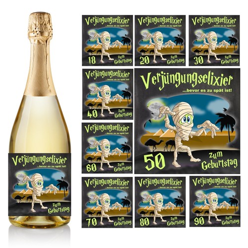 Aufkleber sektflasche - aufkleber,