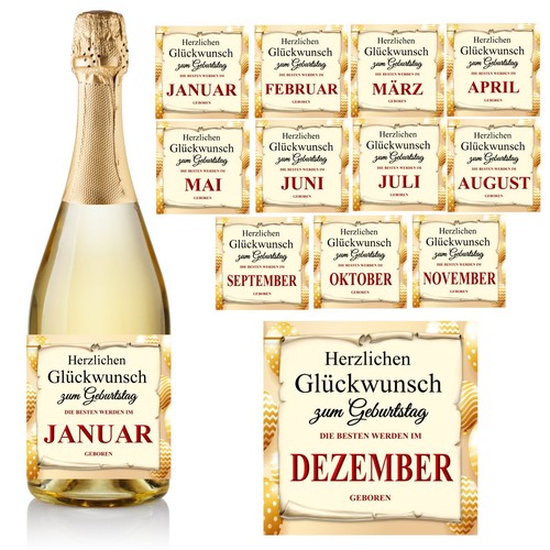 Aufkleber sektflasche - aufkleber,