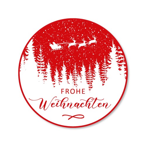 Weihnachtsaufkleber rund - 24,